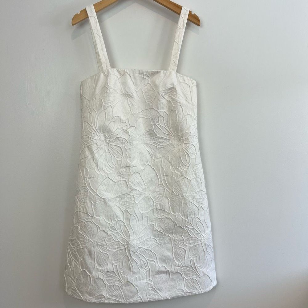J. Crew Convertible-Strap Dress in Embossed Floral 6T White G4618 Mini NWT $148